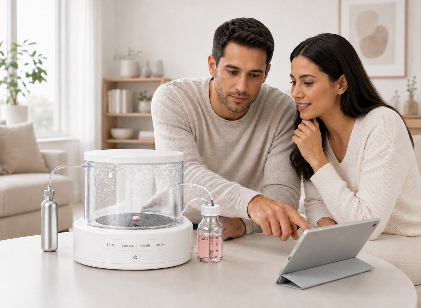 Couple using a ProxyBond chamber at home